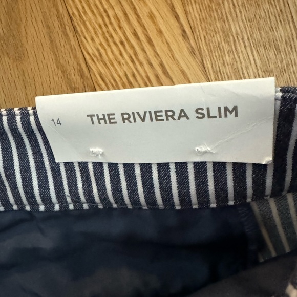 NWT- Ann Taylor Loft Riviera Slim Sailor Pants Blue and White Stripes size 14 - Picture 5 of 8